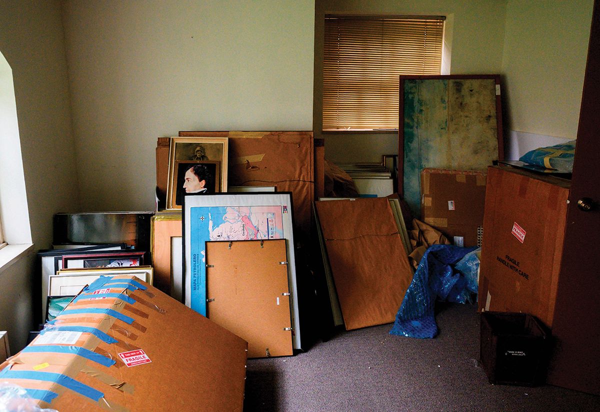 Up for grabs: art in the mostly abandoned Venezuelan embassy in Washington, DC ANDREW CABALLERO-REYNOLDS/AFP/Getty Images