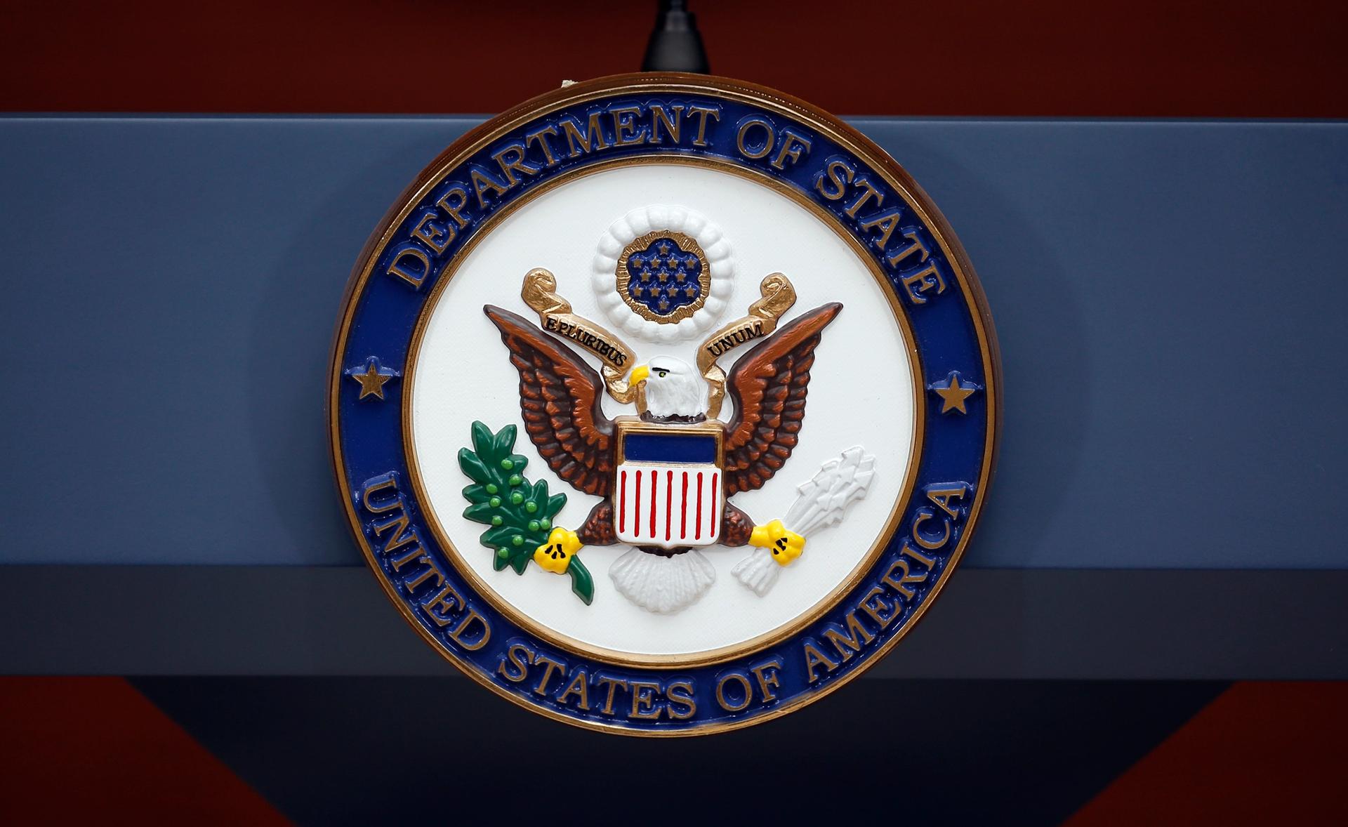 The seal of the US State Department AP Photo/Alex Brandon