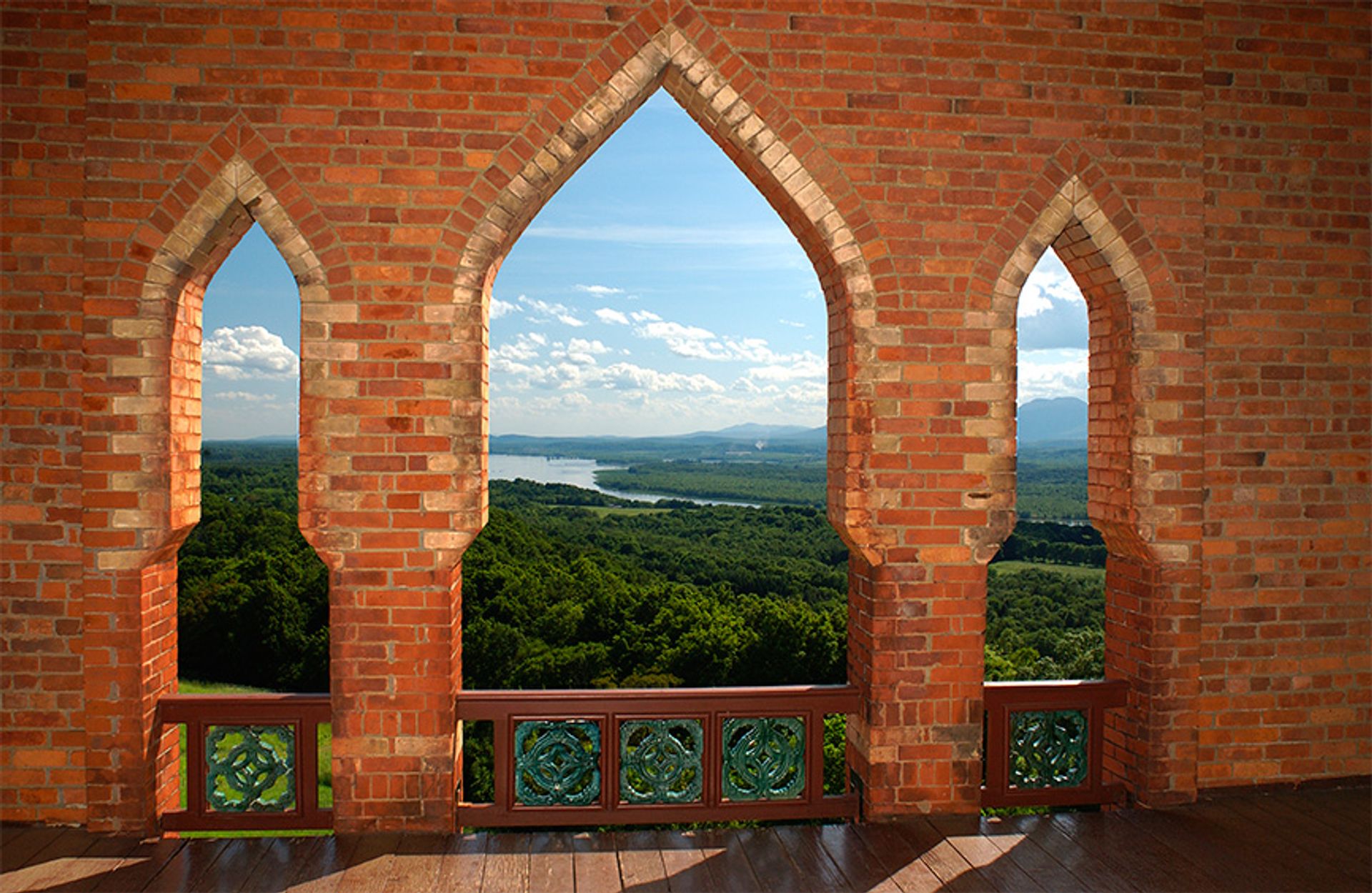 View of the Hudson River and Catskills, from the Bell Tower at Olana, the painter Fredric Church's home in upstate New York Photo: Andy Wainwright, 2004