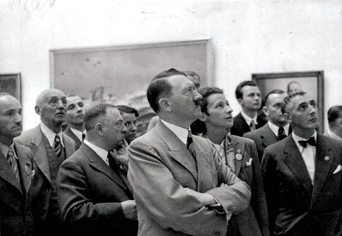 Hitler at the Haus der Kunst in Munich, shortly before the infamous Degenerate Art show of 1937 SZ Photo/Scherl/Bridgeman Images