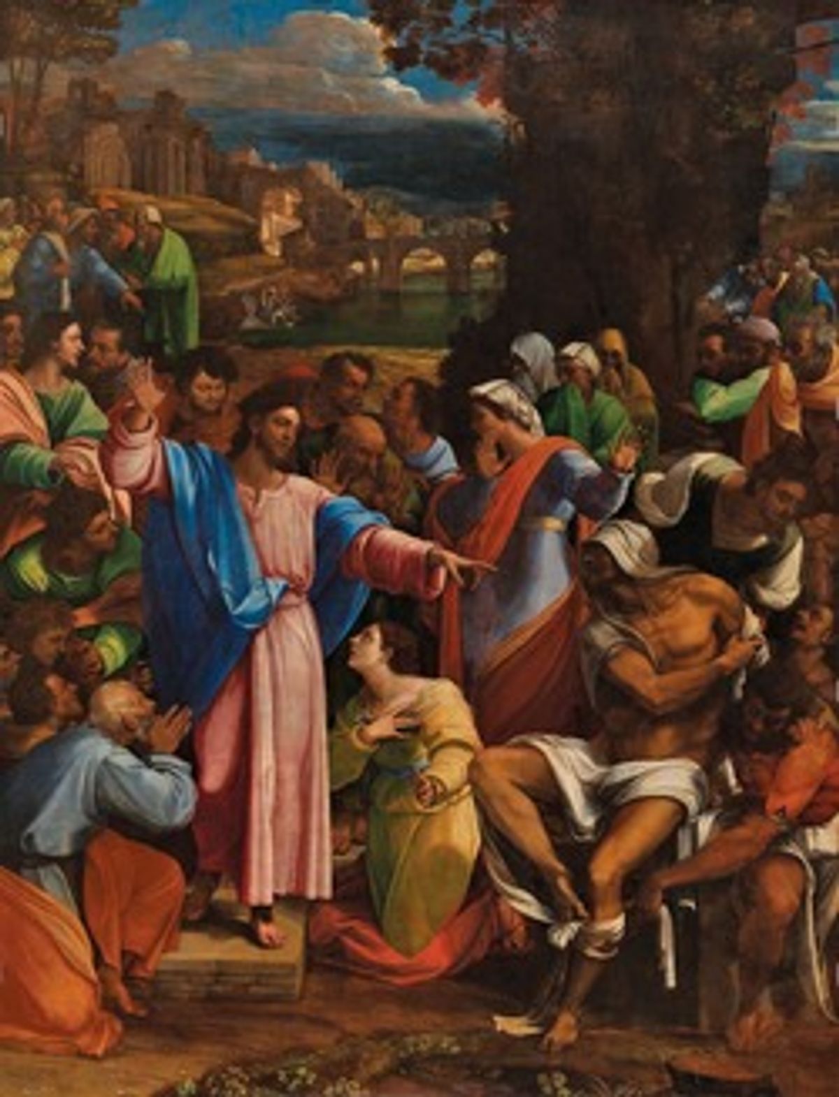 Michelangelo provided sketches for Sebastiano’s The Raising of Lazarus (1517-19) (© The National Gallery, London)