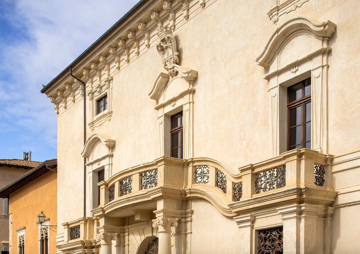 The 18th-century Palazzo Ardinghelli in the city of L'Aquila was rebuilt with financial support from the Russian government Andrea Jemolo