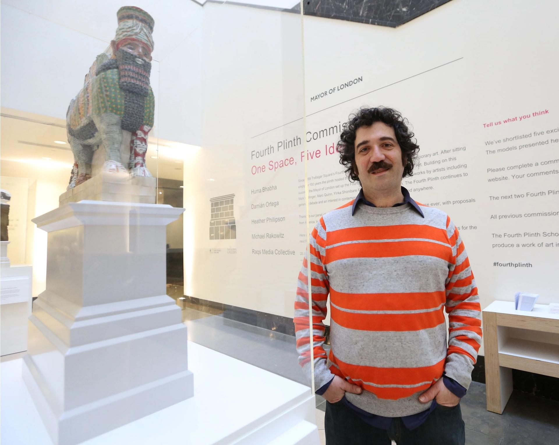 Michael Rakowitz, seen here next to a model of his Fourth Plinth public sculpture commission which is currently on show in London’s Trafalgar Square, has declined to participate in this year's Whitney Biennial Photo: James O Jenkins.