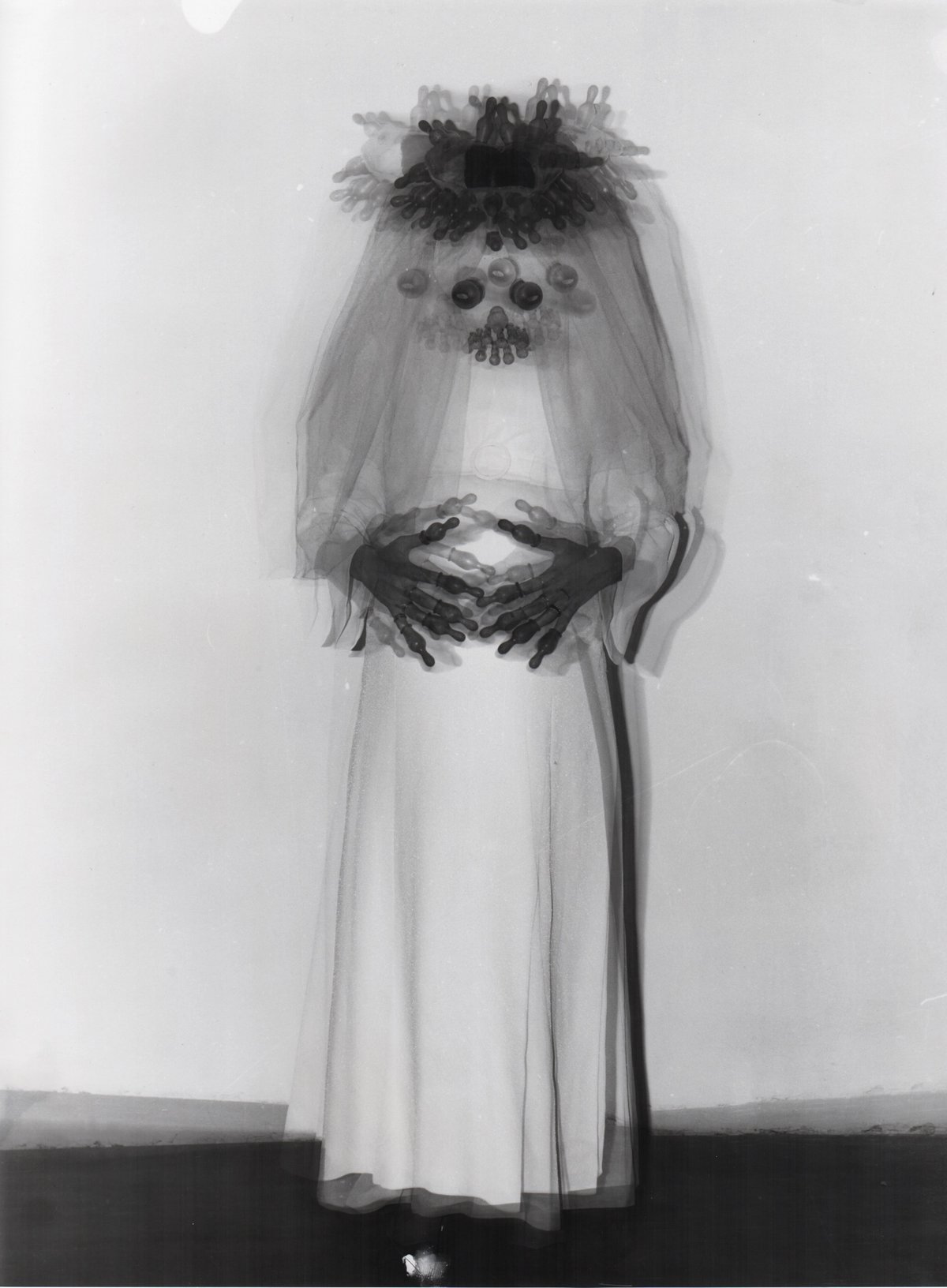 Renate Bertlmann's Schwangere Braut im Rollstuhl (Pregnant bride in wheelchair, 1978). © The Artist; Courtesy Richard Saltoun Gallery London