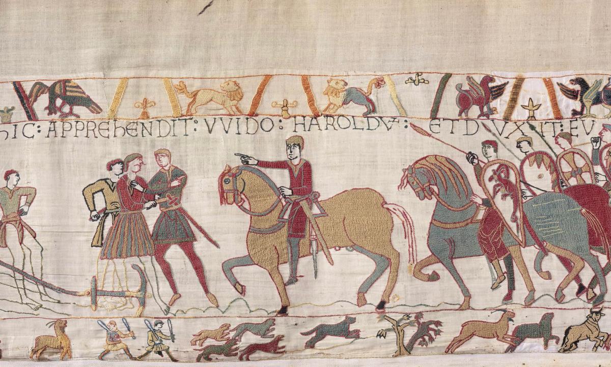 A professor at Oxford University says there are 93 depictions of male genitalia in the tapestry, while an expert on Anglo-Saxon nudity claims he has found an extra phallus
Photo: Bayeux Museum