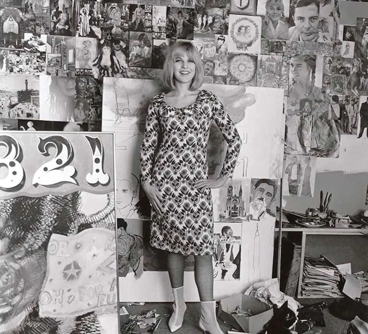 Planet Pop: Pauline Boty—in her studio in 1963—was one of the four artists exhibited at the first Pop art show in London in 1961

National Portrait Gallery, London
