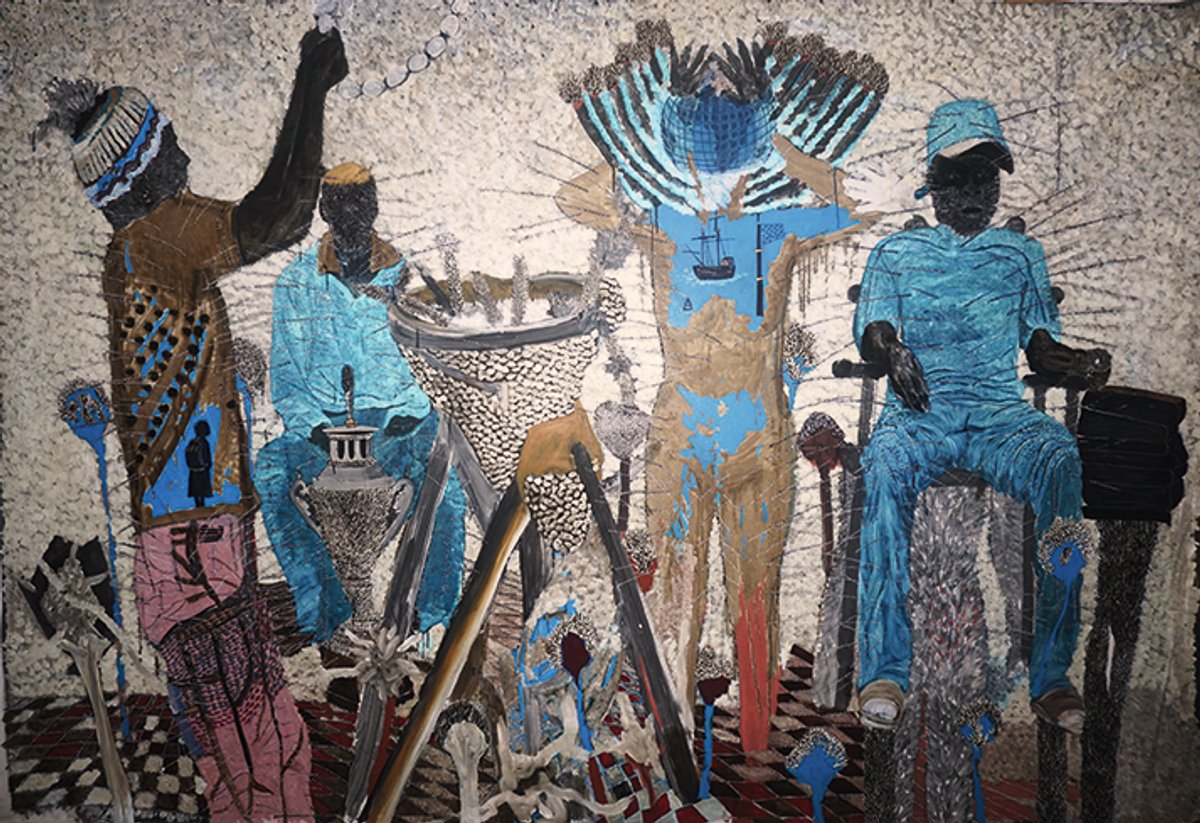 Galerie Templon is expanding from Paris and Brussels to a new storefront space in Chelsea, which debuts with a solo show by the Senegalese artist Omar Ba, including his 2022 work Right of Soil—Right to Dream 1 Courtesy the artist and Templon