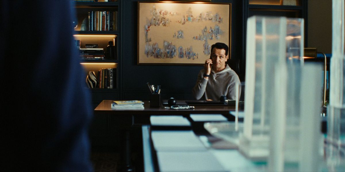 Scene from The Beast in Me featuring Norman Lewis's Promenade (1961) Courtesy Netflix