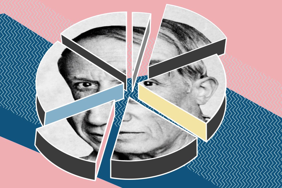 Investors can own a piece of Picasso through fractional ownership schemes Picasso: Bettmann. Illustration:Katherine Hardy