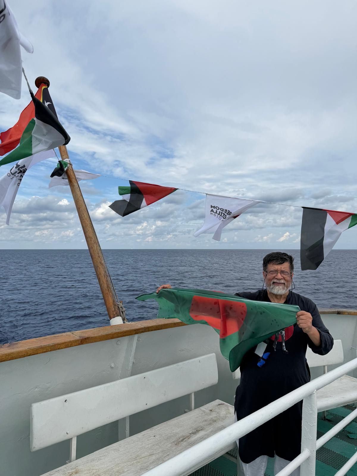 The group, including Shahidul Alam, set off from Otranto, Italy on 1 October

Shahidul Alam via Facebook