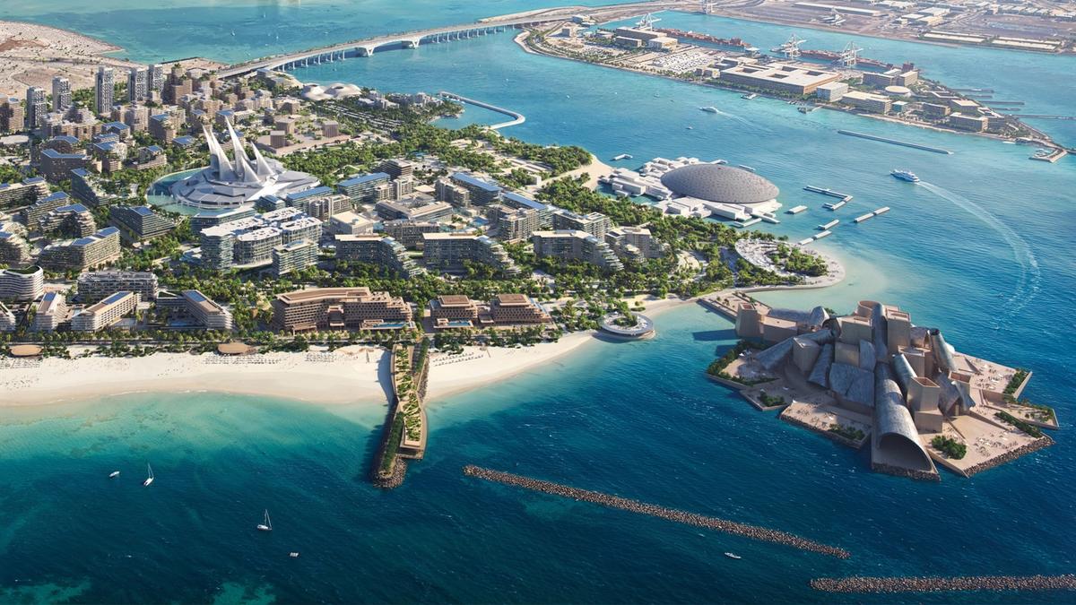 The Saadiyat Cultural District will include five major museums: (clockwise from left) Zayed National Museum, teamLab Phenomena Abu Dhabi, Natural History Museum Abu Dhabi, Louvre Abu Dhabi and Guggenheim Abu Dhabi
© Department of Culture and Tourism Abu Dhabi. Disclaimer: The buildings depicted in these images are conceptual illustrations. Actual buildings and layouts may differ from the representations shown here by the time of completion. All rights to the images and their contents are reserved. Unauthorized use, reproduction, or distribution of these images is strictly prohibited.
