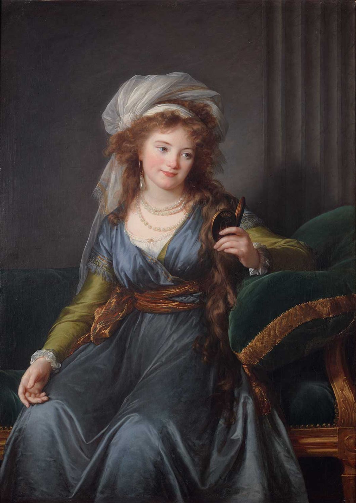 Élisabeth Louise Vigée Le Brun’s portrait of Countess Ekaterina Skavronskaya (1790), one of the Empress’s ladies-in-waiting

Photo: © Studio Sébert Photographes



