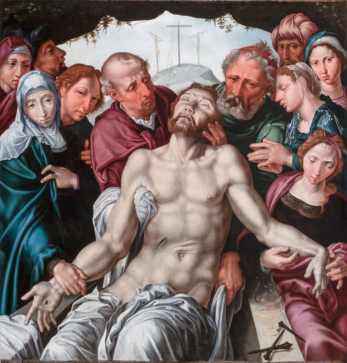 Maarten van Heemskerck’s The Entombment (around 1550) is for sale at Tefaf Maastricht from the dealers Caretto & Occhinegro. The artist was a leading exponent of Italian Renaissance style in 16th-century Netherlands
Courtesy Caretto & Occhinegro