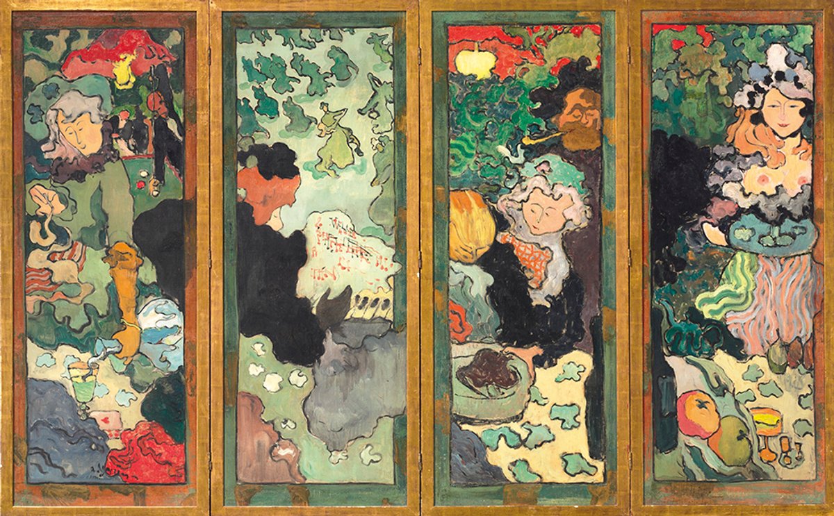 Armand Seguin's four-part folding screen Les délices de la vie (circa 1892-93) went for $7.7m, far beyond the $800,000 to $1.5m estimate Christie's Images LTD