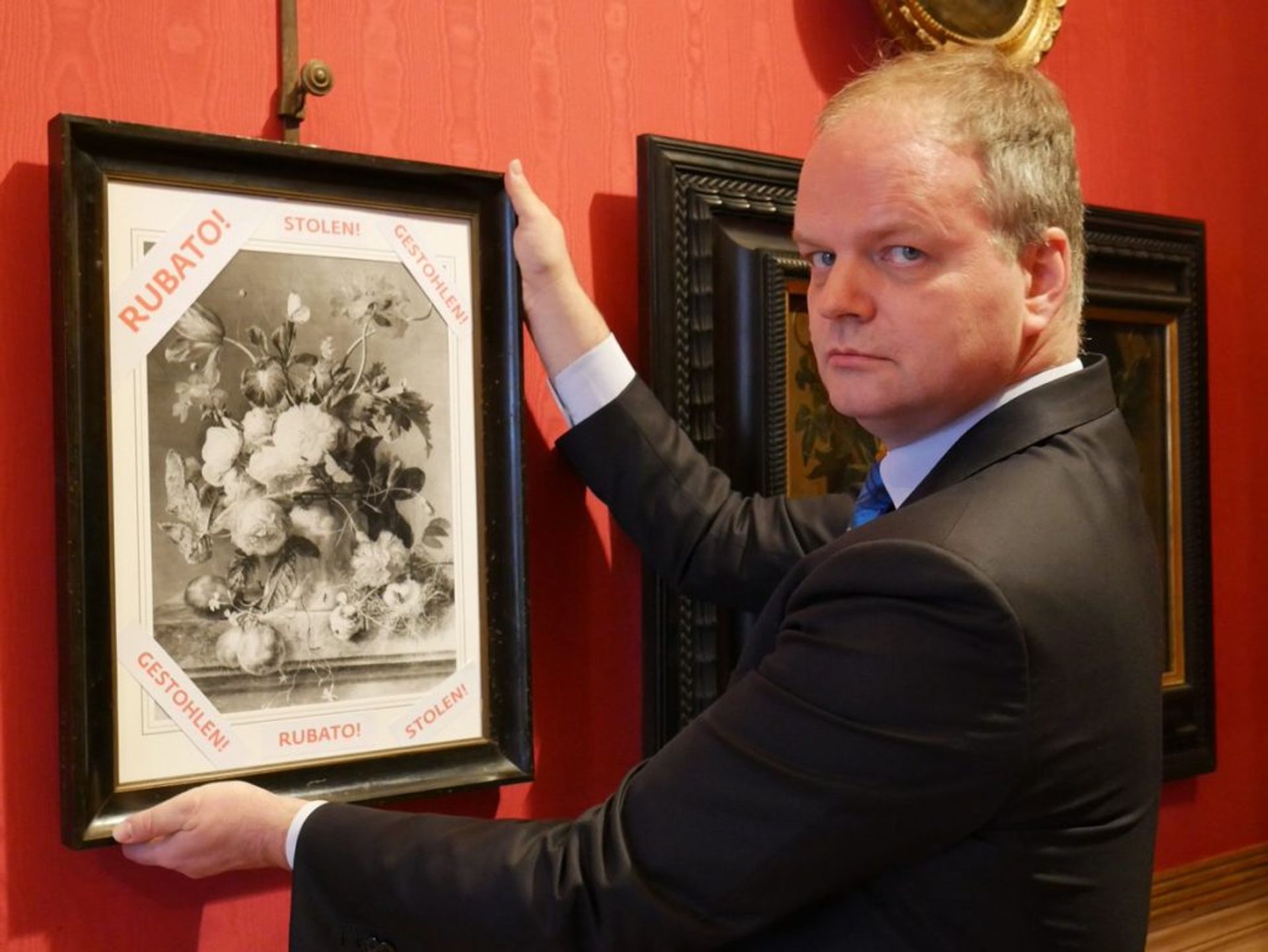 Uffizi director Eike Schmidt hung a reproduction of the work in the Pitti Palace in January Uffizi Galleries via Twitter