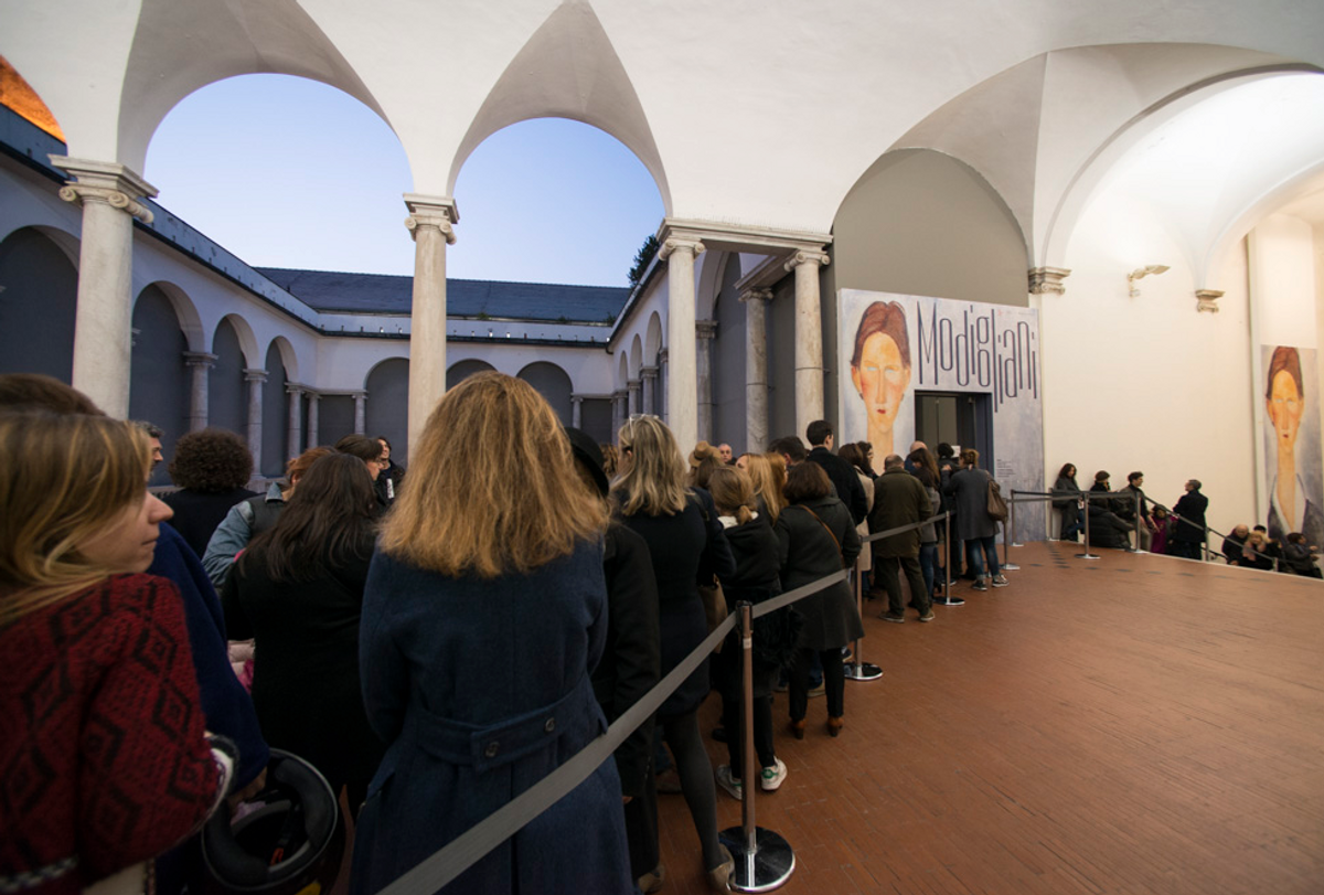 Visitors queue for the Amedeo Modigliani at the Palazzo Ducale last year Palazzo Ducale