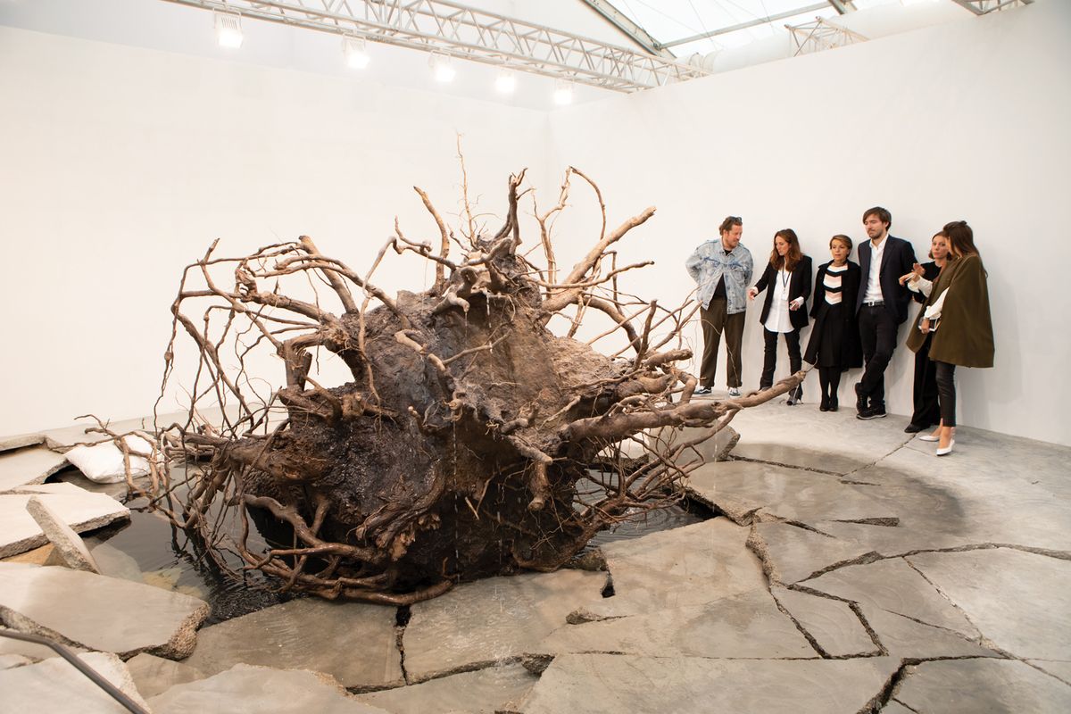 The centrepiece of Tatiana Trouvé’s The Shaman (2018) is a 1.2-tonne bronze tree © David Owens/The Art Newspaper