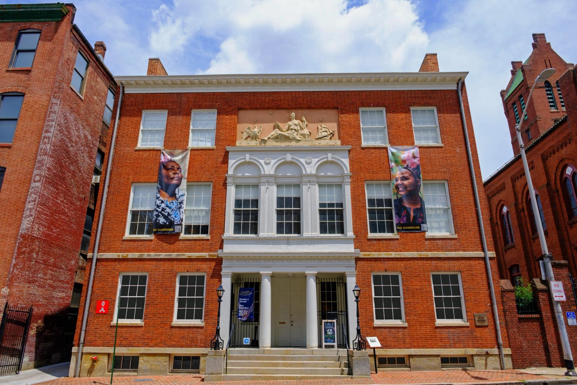 The façade of the newly-reopened Peale museum in Baltimore, Maryland. Courtesy The Peale. 