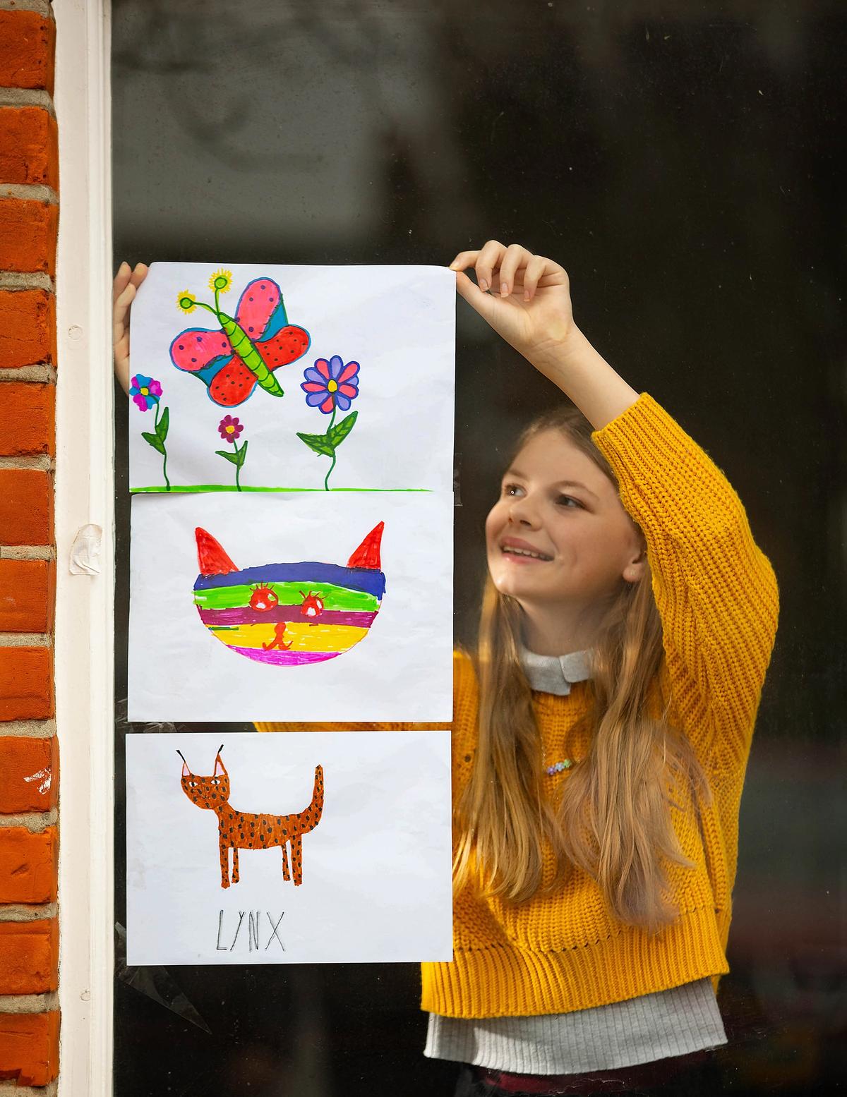 The UK public are invited to place their art in front windows, porches and balconies