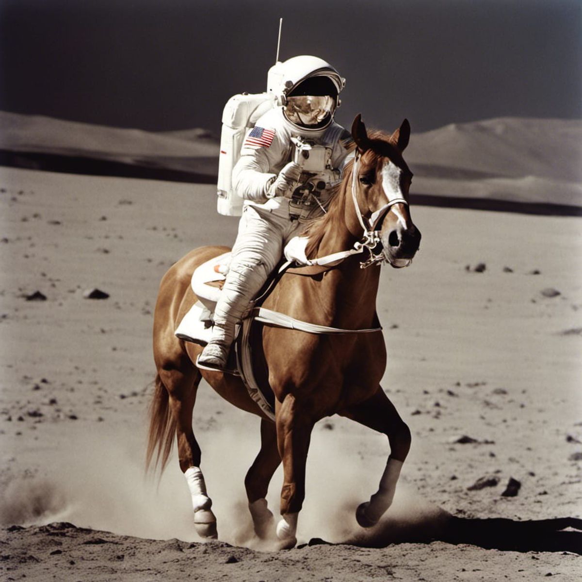 An astronaut riding a horse, generated using Stable Diffusion XL Image by Vulcansphere via Wikimedia Commons