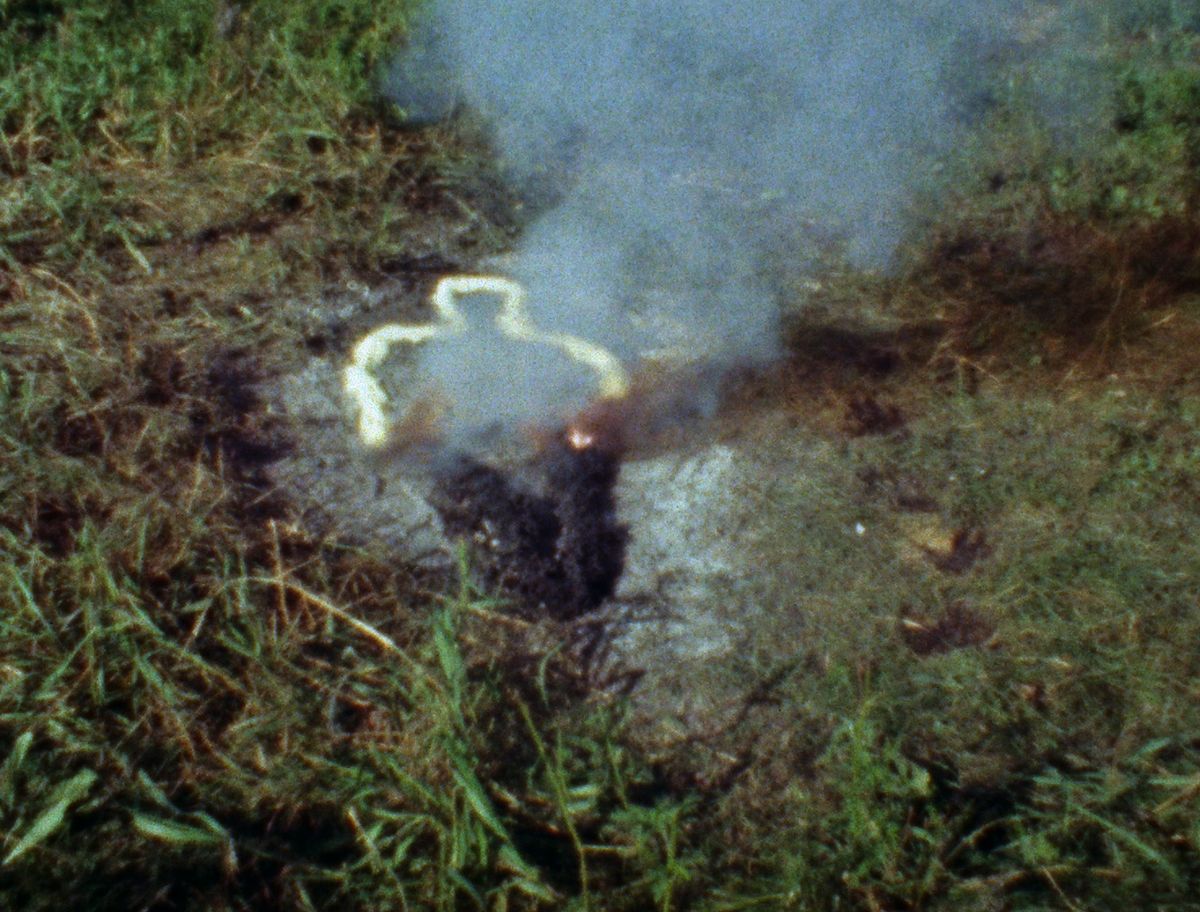 A still from the Super-9 film Untitled (Silueta Series) (1978), part of a series Ana Mendieta created in the 1970s that subsumed abstracted female forms into natural settings

© The Estate of ana Mendieta Collection, Licensed by Artists Rights Society, New York; Courtesy of Alison Jacques, London