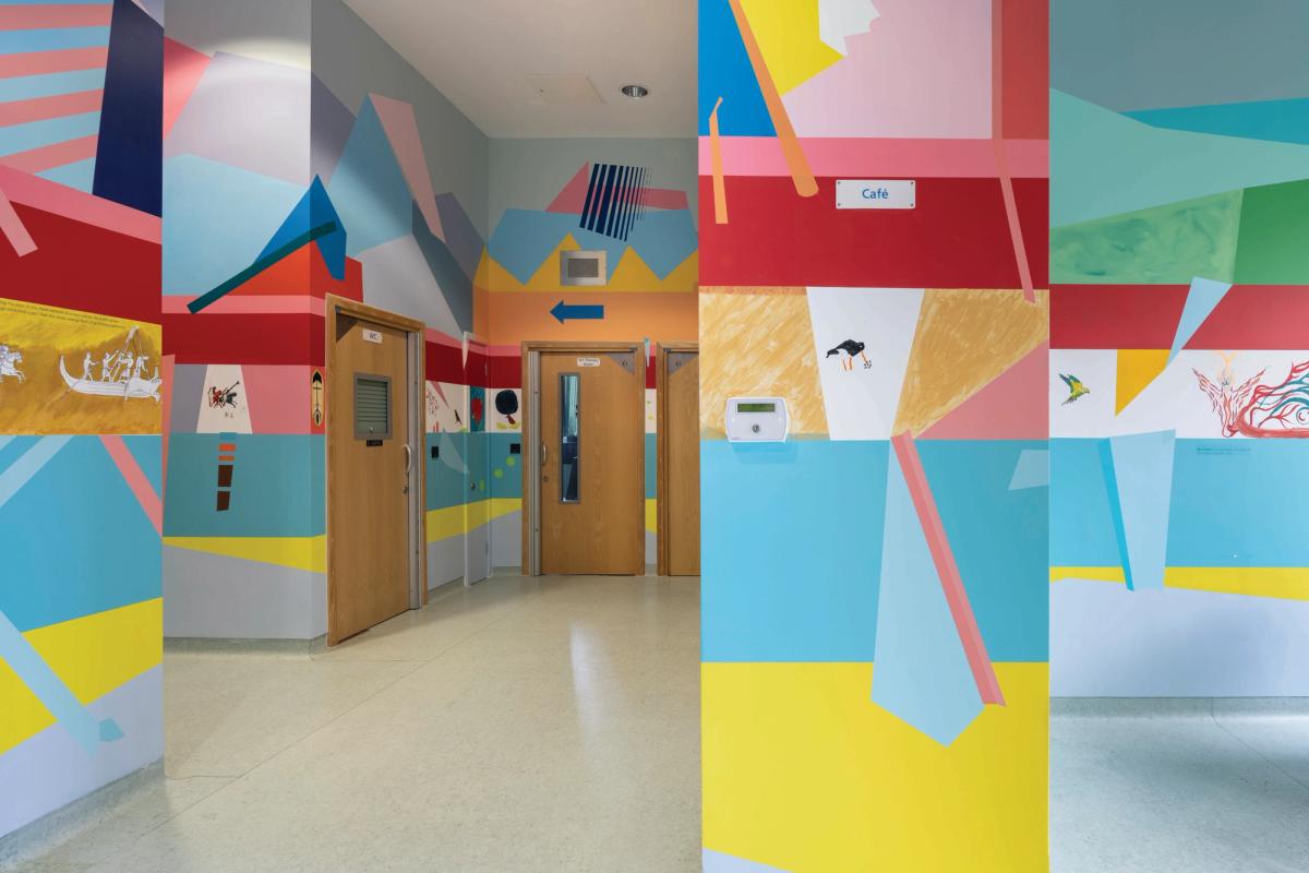 Sussex mental health unit The Hellingly Centre has been painted by the artist Tim A. Shaw, a co-founder of the Hospital Rooms initiative Photo: Damian Griffiths; courtesy Hospital Rooms