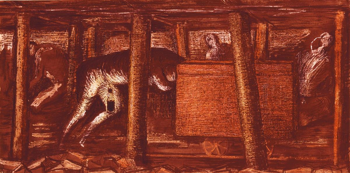 At the Coal Face: Miner Pushing Tub (1942) is among Henry Moore’s depictions of the Wheldale colliery in west Yorkshire Photo: Henry Moore Archive; Reproduced with permission of The Henry Moore Foundation.