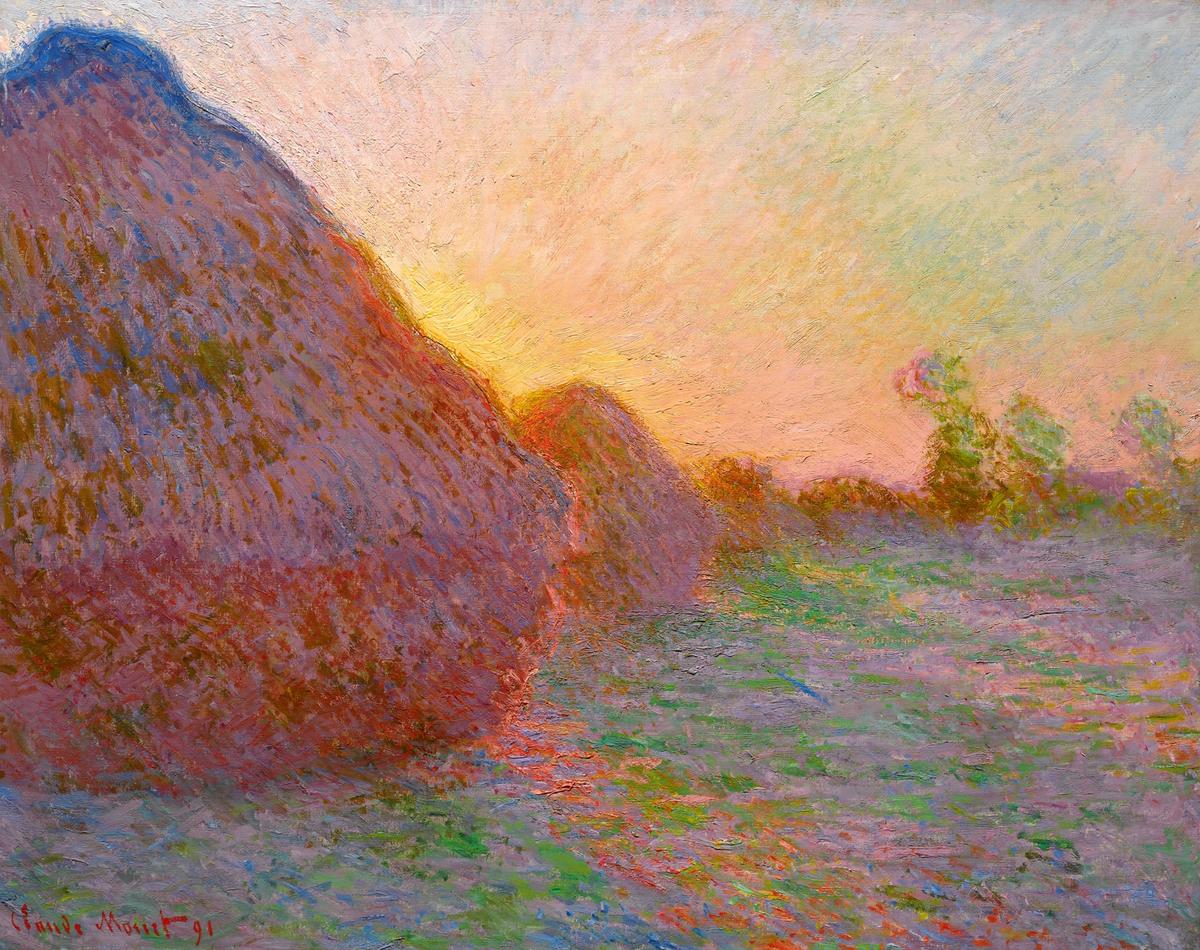 Claude Monet's Meules (1890) sold for a record $110.7m (with fees) in May in New York Courtesy of Sotheby's