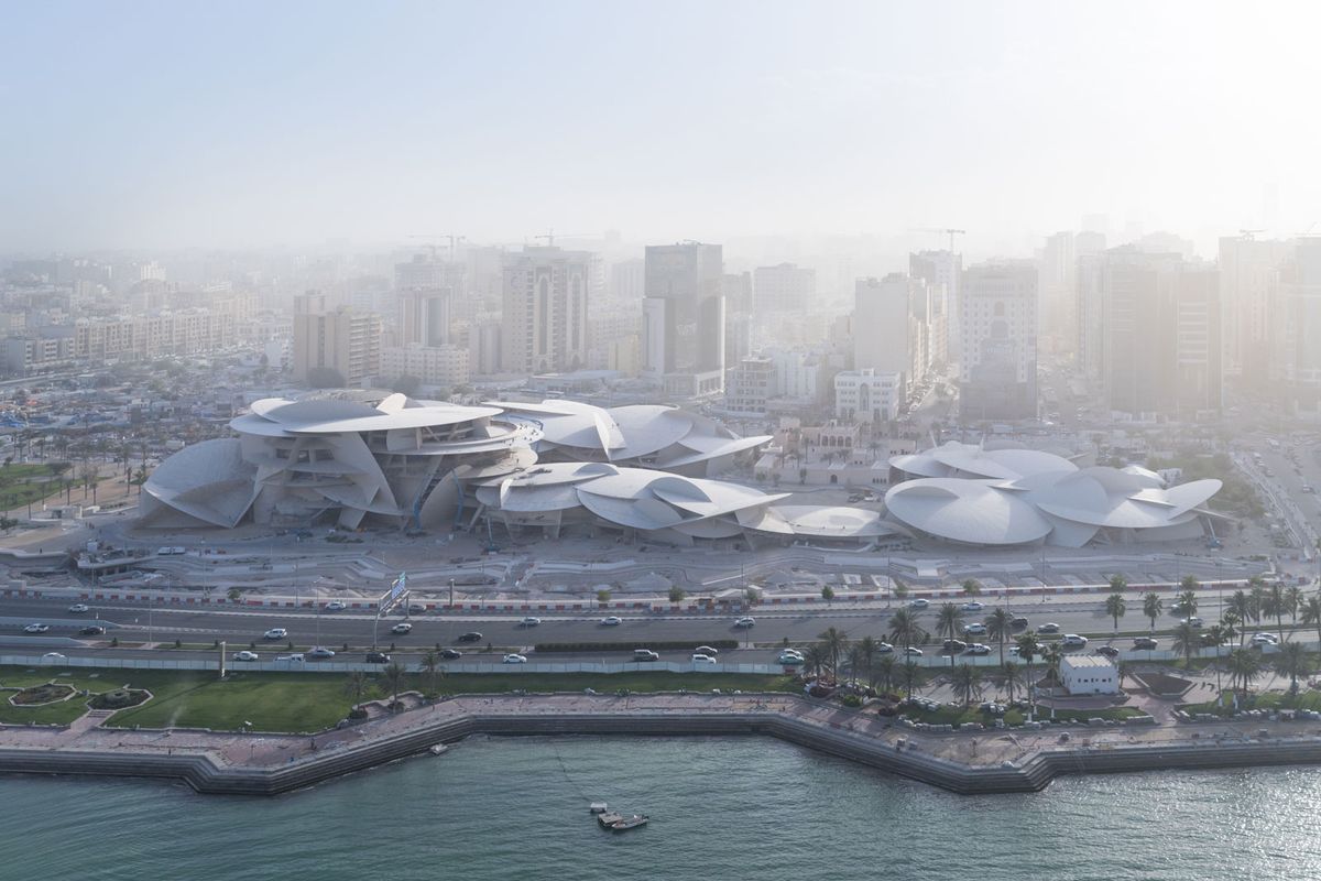 An arial  view  of  the  future  National  Museum  of  Qatar  designed by Atelier Jean Nouvel © Iwan  Baan