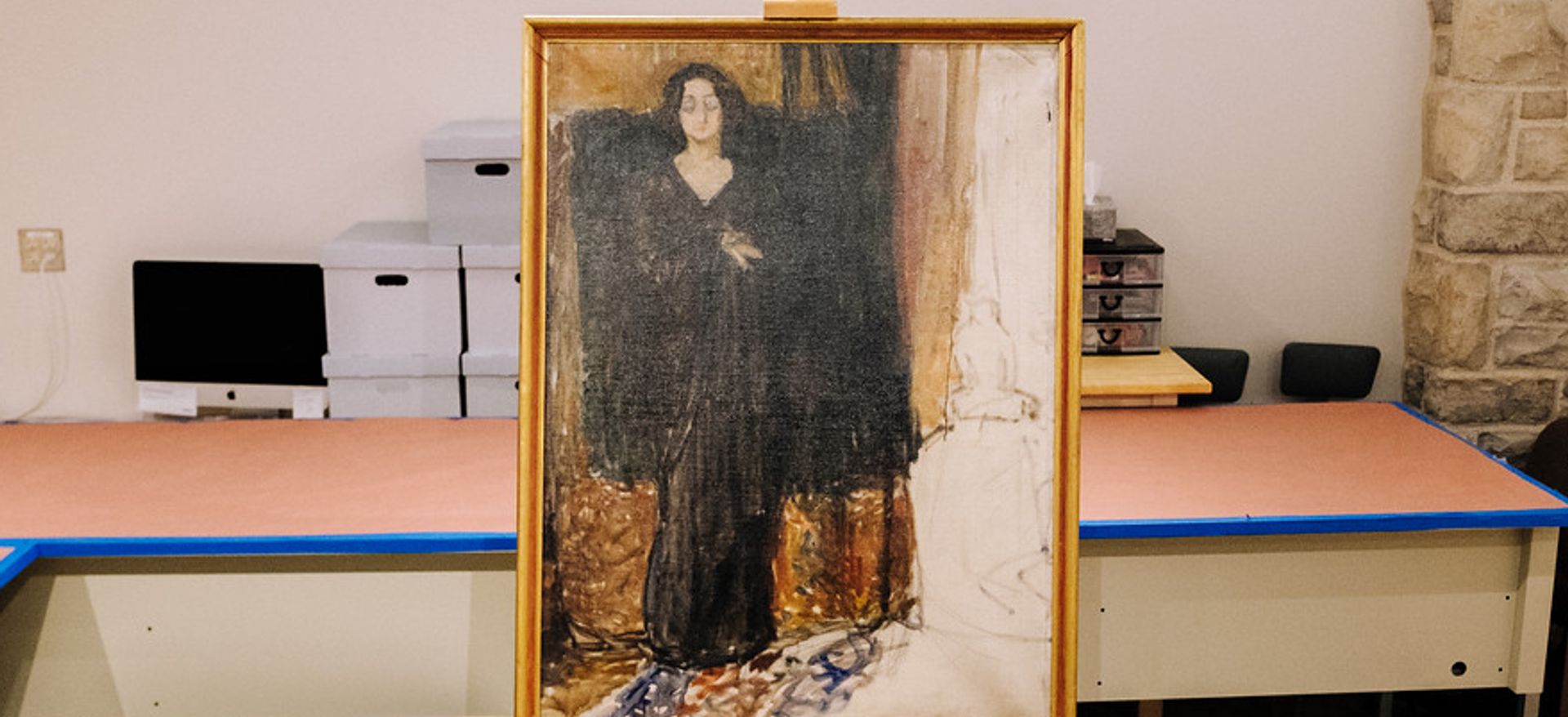 St Olaf College's unfinished Portrait of Eva Mudocci, attributed to Edvard Munch Photo: © Steven Garcia