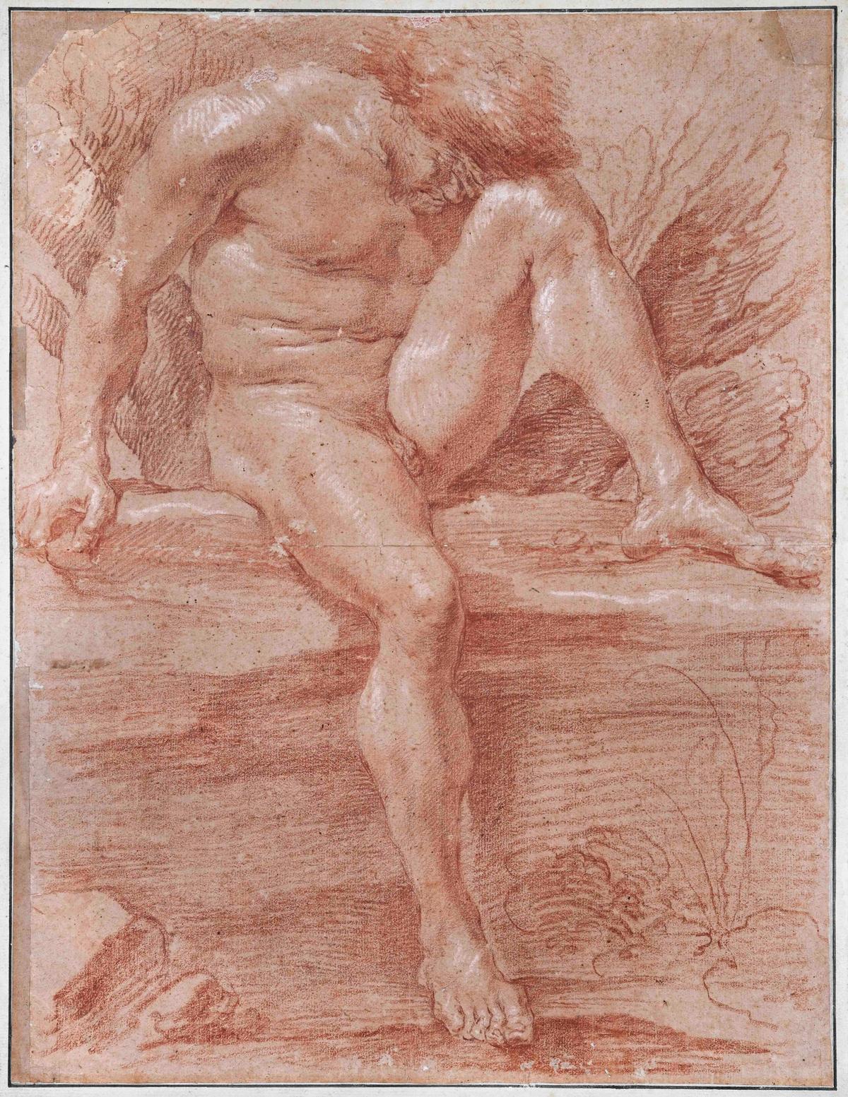 The drawing of a male nude, newly attributed to the 17th-century Italian sculptor Gian Lorenzo Bernini Courtesy of Actéon