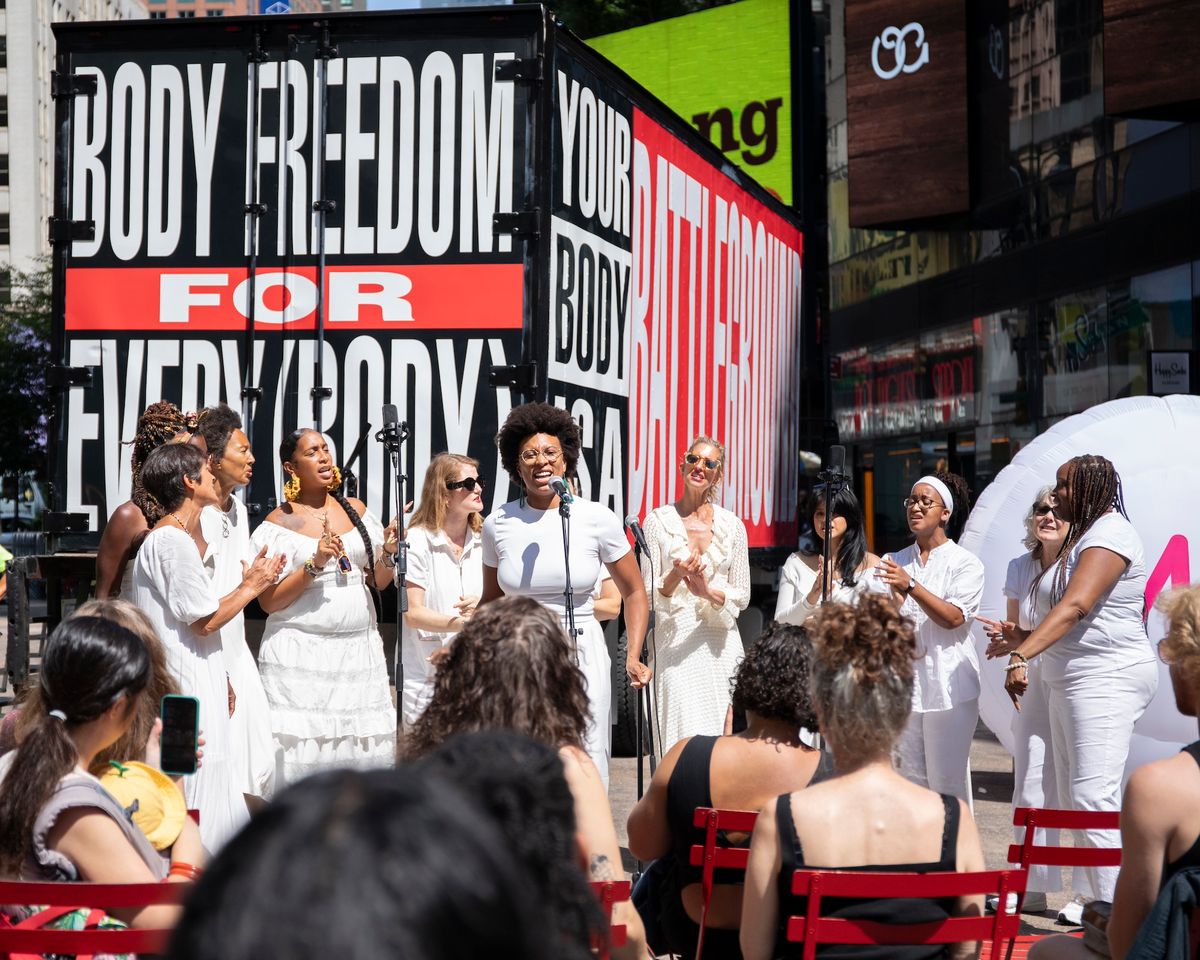 The launch event for BODY FREEDOM FOR EVERY(BODY) in Times Square Photo: Carlos Hernandez