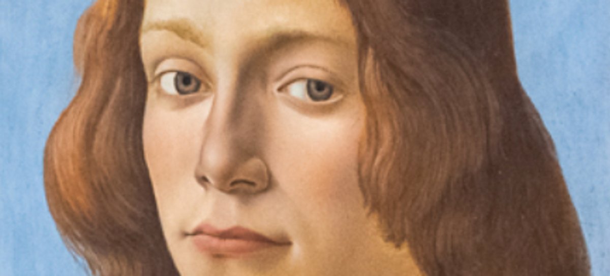 Close up of Sandro Botticelli's Portrait of a Young Man Holding a Roundel (around 1480), which is set to break a record for the Old Master painter PHOTO: JULIAN CASSADY PHOTOGRAPHY; COURTESY OF SOTHEBY’S