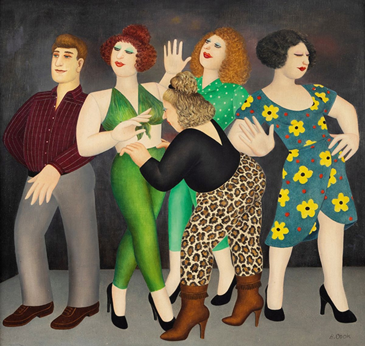 Beryl Cook’s Window Dresser II (1994), part of the show at The Box in Plymouth
Courtesy of www.ourberylcook.com; © John Cook 2025