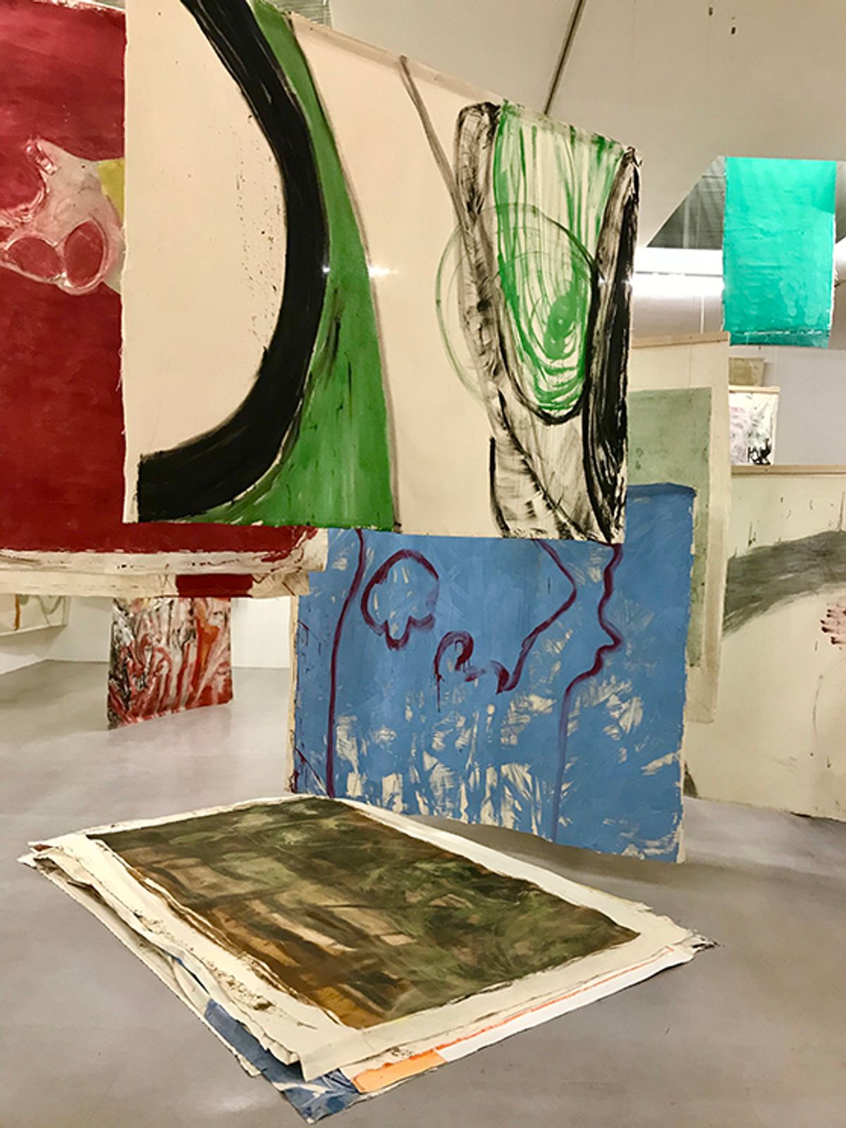 Installation view of Vivian Suter's exhibition at Camden Art Centre Courtesy of Louisa Buck