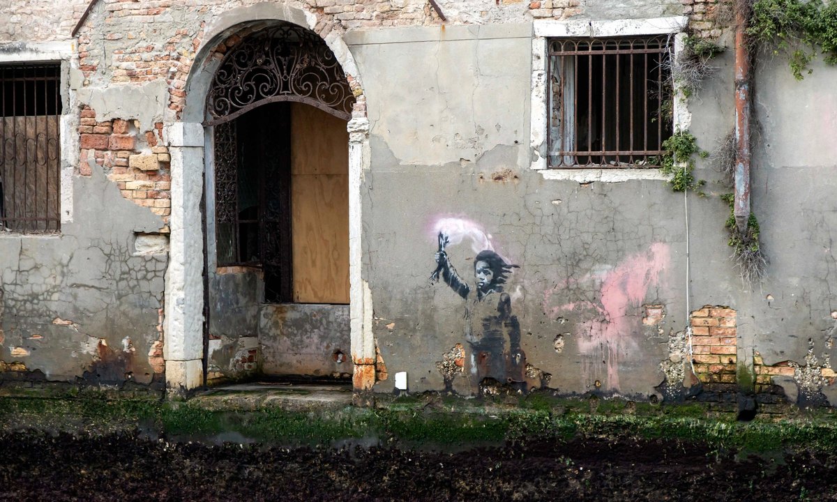 Banksy's Venice mural has been restored and will now tour city