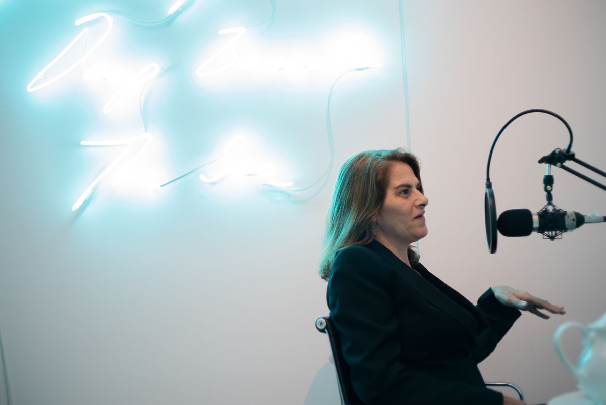 Tracey Emin talking to The Art Newspaper © David Clack