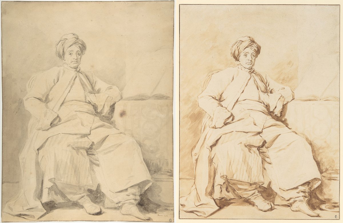 At left: Jean Honoré Fragonard's The Sultan (1774). At right: an undated forgery in the style of Fragonard's The Sultan. Both from the collection of the Metropolitan Museum of Art Courtesy the Metropolitan Museum of Art, New York