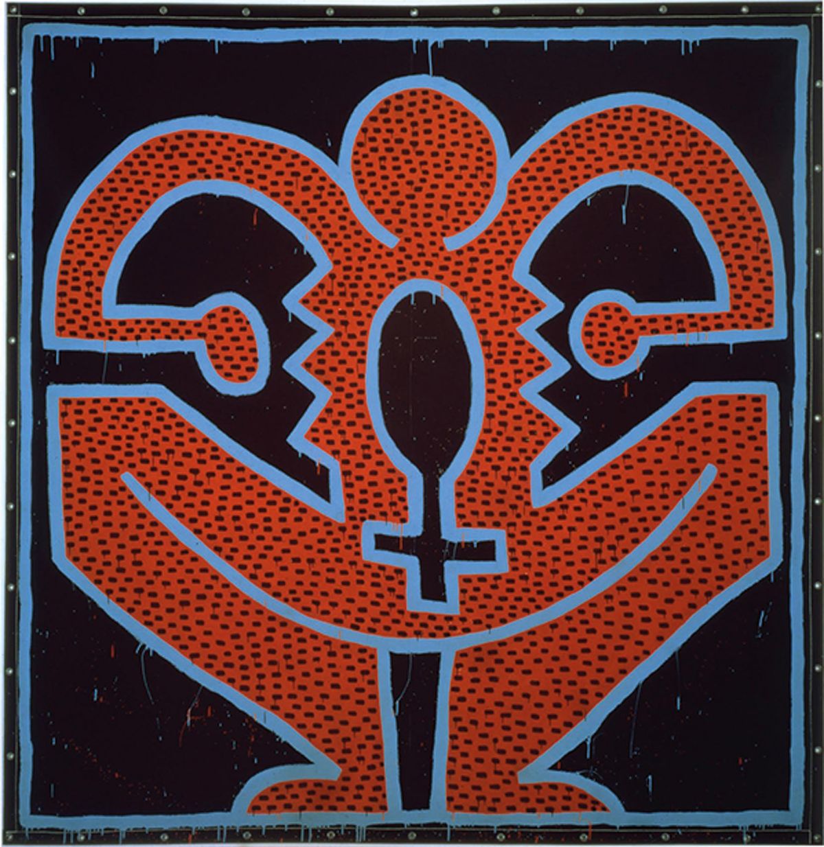 Keith Haring’s canvas tarpaulin painting Untitled (1983) was one of the works to be sold by Edelman Courtesy of Edelman Arts