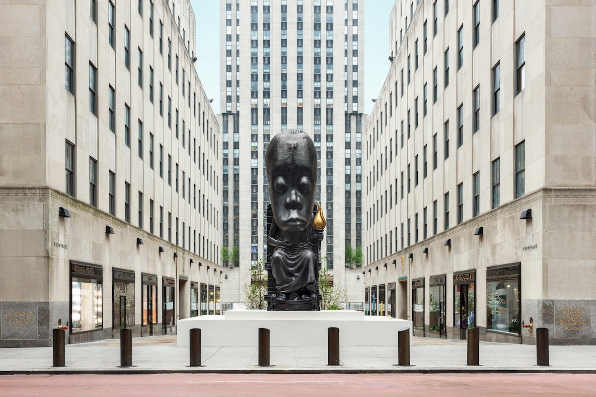 Sanford Biggers, Oracle (2020) at Rockefeller Center Photo: Daniel Greer. Courtesy of Art Production Fund