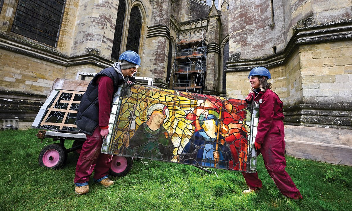 Salisbury Cathedral conservation offers window into William Morris’s workshop Salisbury Cathedral conservation offers window into William Morris’s workshop