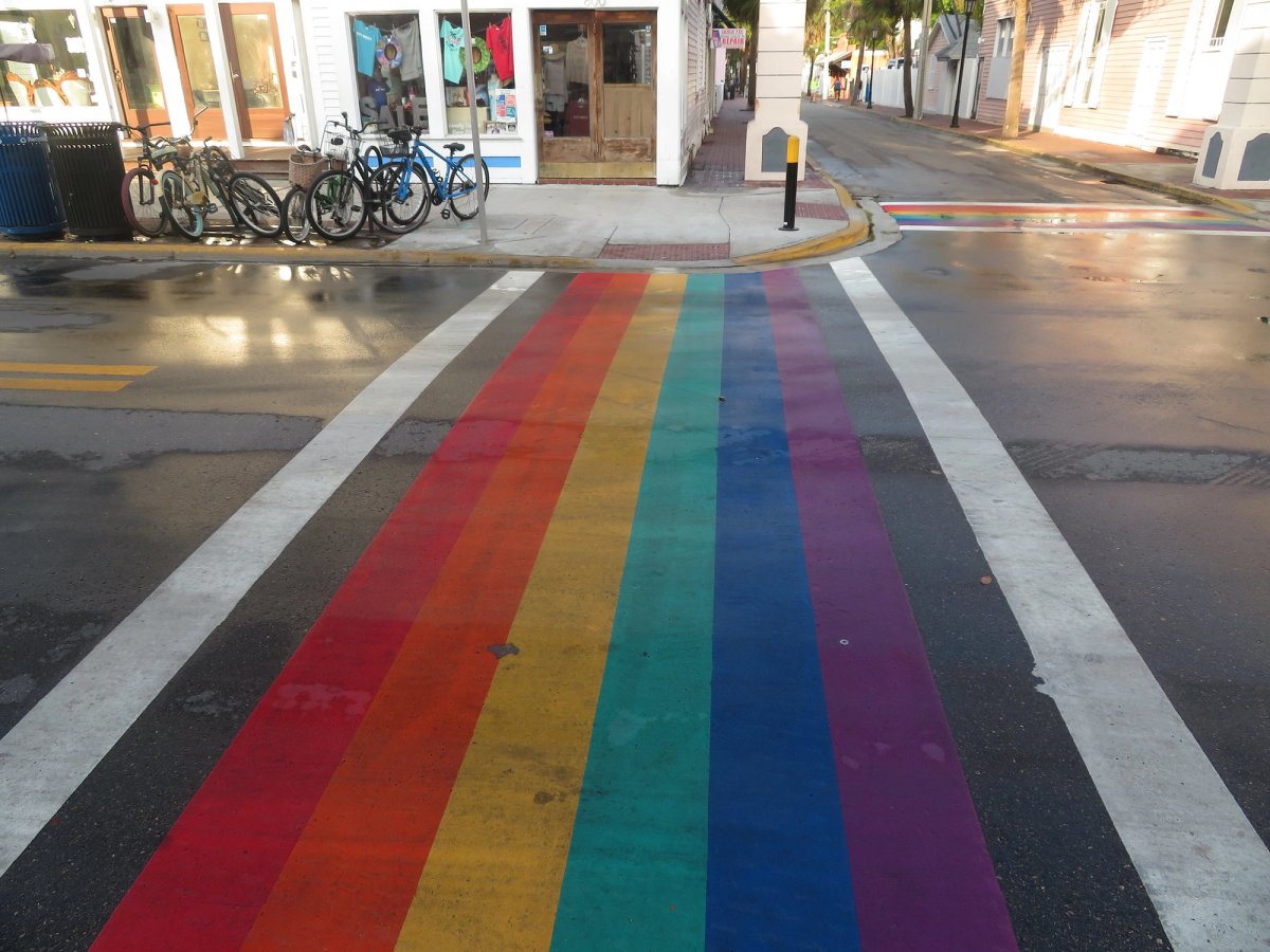 Rainbow crosswalk on Duval Street in Key West Photo: Ken Lund, via Flickr