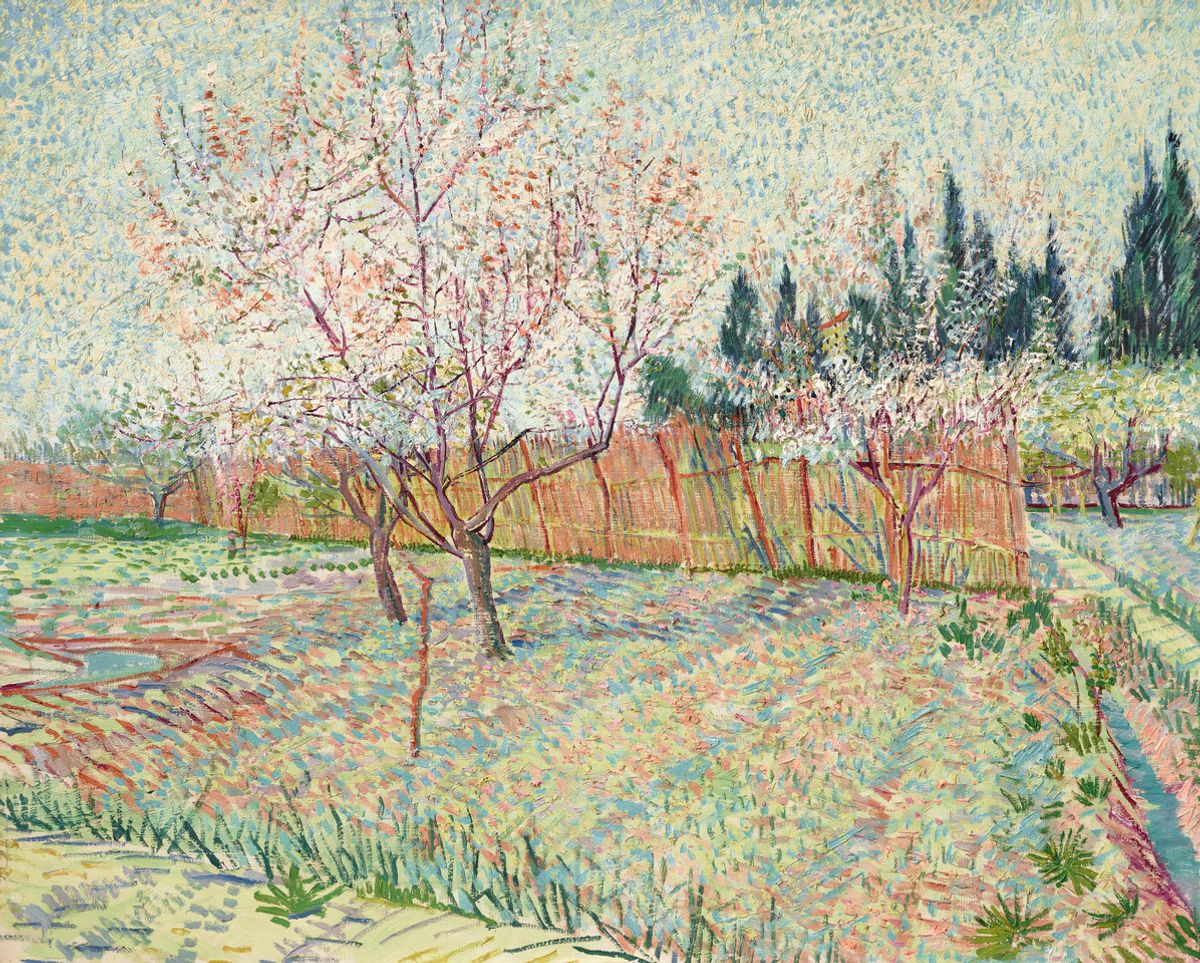 Van Gogh’s Orchard with Cypresses (Verger avec cyprès) (April 1888) © Christie’s Images Limited 2022