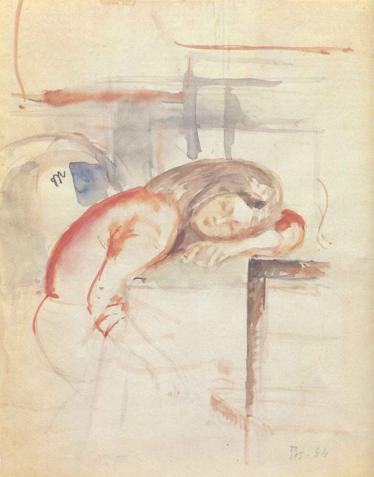 A study for Jeune-fille assoupie by Balthus, included in the Artcurial auction © Artcurial