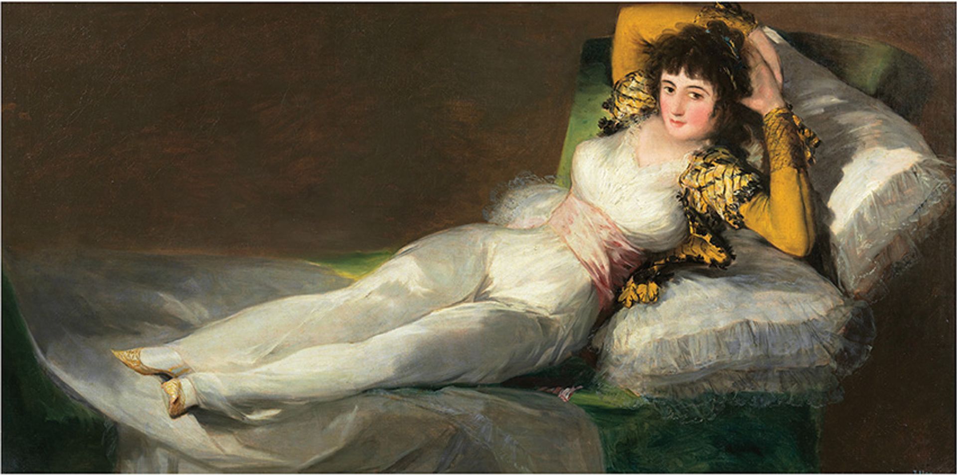 弗朗西斯科·德·戈雅(Francisco de Goya)的《衣著的玛雅》(The dressed Maja, 1800-07)将在贝耶勒美术馆展出，由普拉多国家博物馆提供