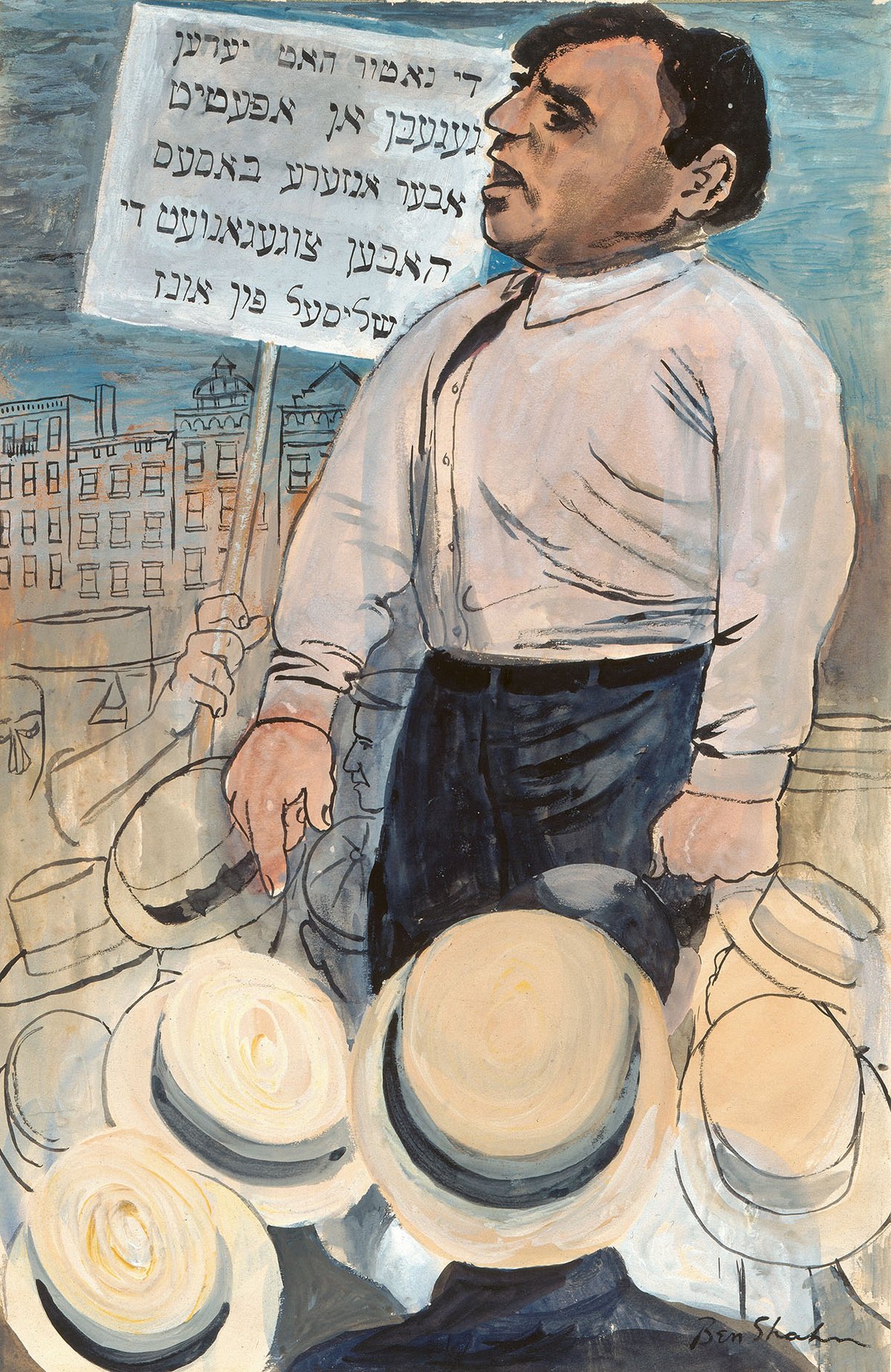 Ben Shahn’s East Side Soap Box (study for Jersey Homesteads Mural) (1936) © 2025 Estate of Ben Shahn/Licensed by VAGA at Artists Rights Society (ARS), NY. Photo: John Parnell © The Jewish Museum, New York