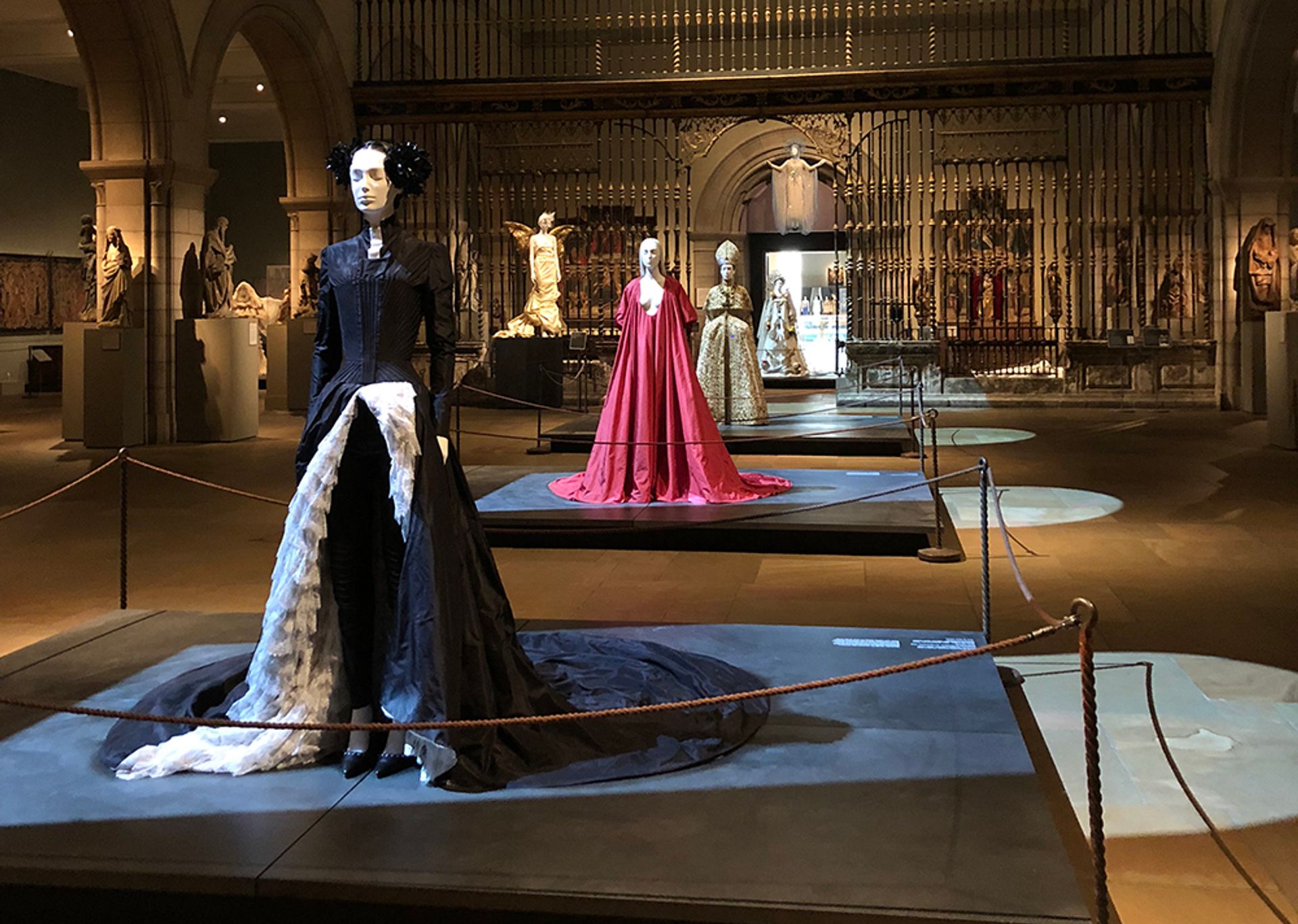 Installation of Heavenly Bodies: Fashion and the Catholic Imagination at the Met's Fifth Avenue building Photo: Victoria Stapley-Brown