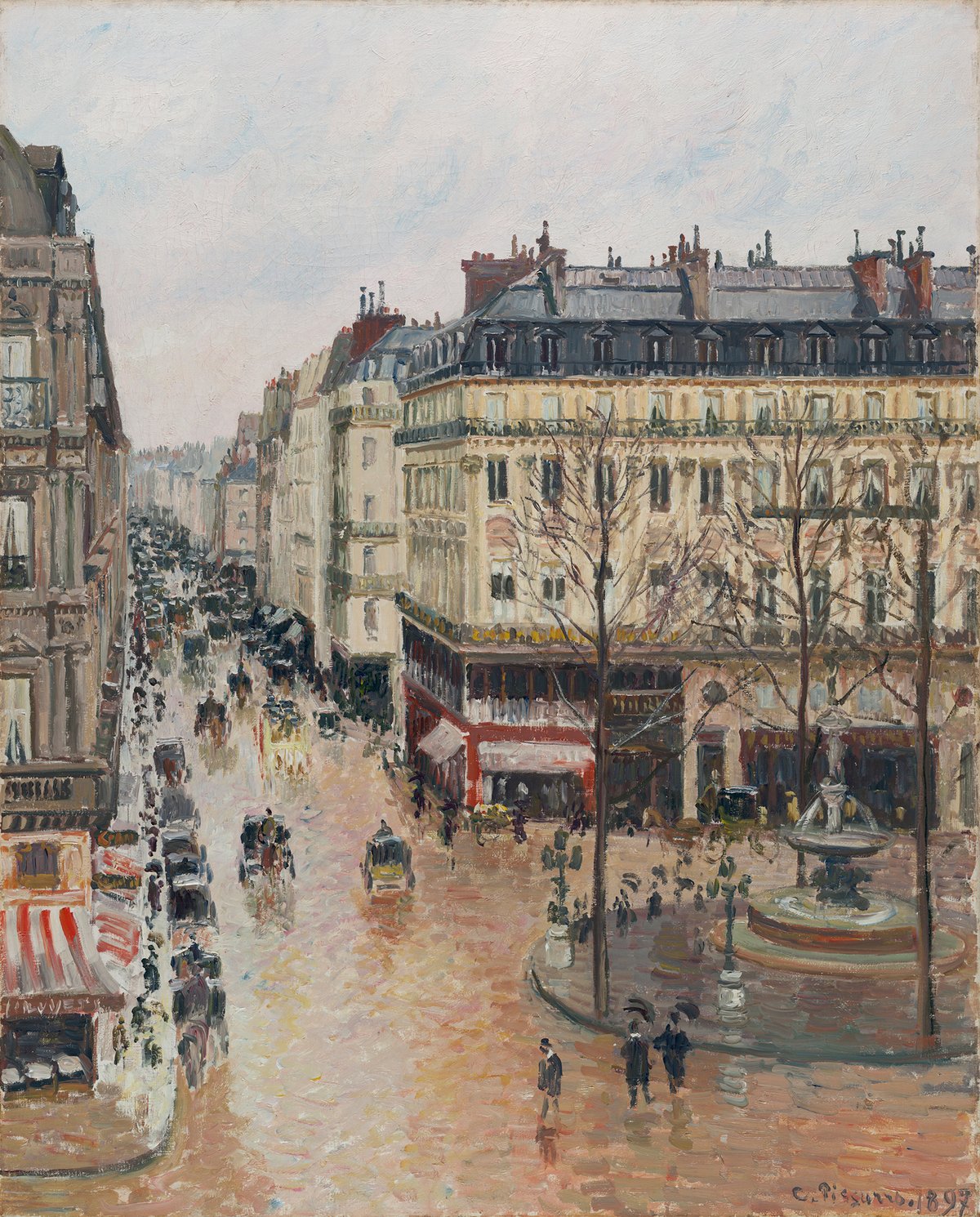 Pissarro's Rue St. Honoré, Après Midi, Effet de Pluie (1897) Thyssen-Bornemisza Museo Nacional