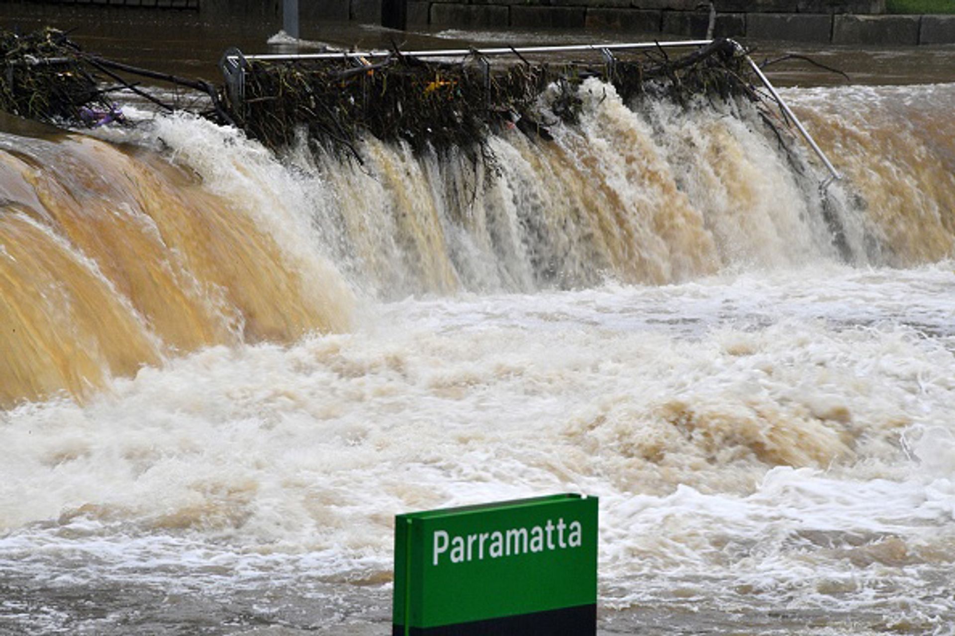 The Parramatta river flooded on 22 March as Sydney braced for its worst flooding in decades Photo: Saeed Khan/AFP via Getty Images