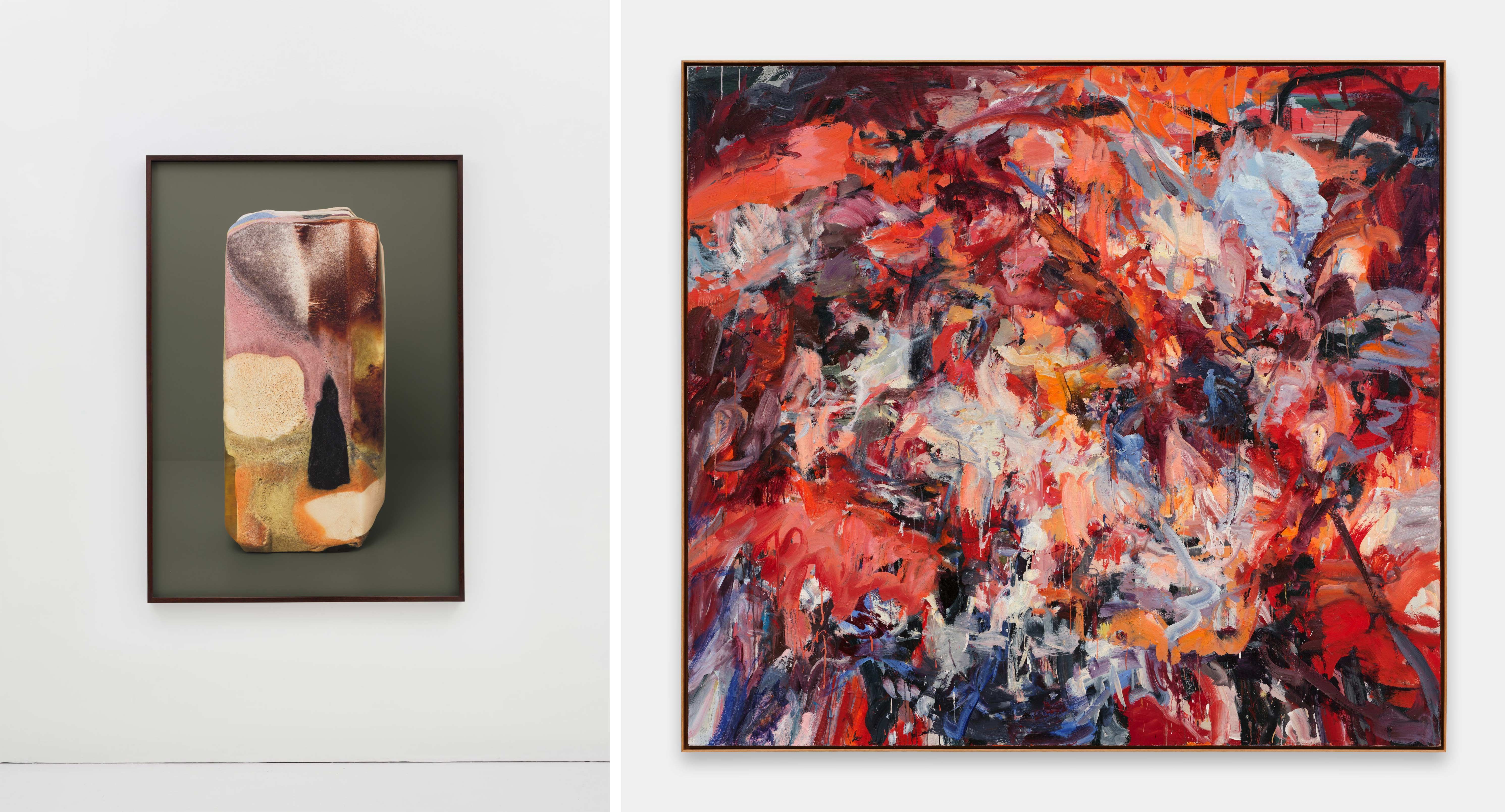Left: Dawn Ng, Jasper I. Right. Catherine Goodman, Francesco I (2025). 

Ng: Courtesy the artist and Kate MacGarry, London. Photo: Angus Mill  +44 (0)7973 308 404. Goodman. © Catherine Goodman. 